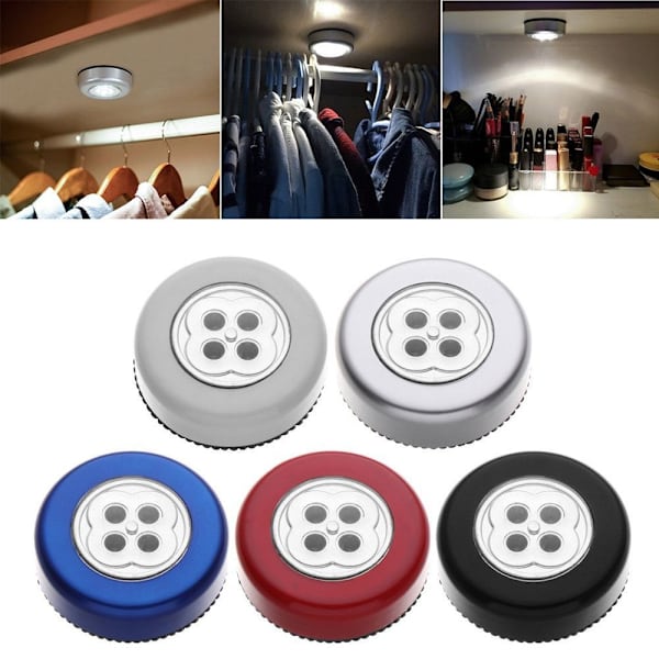 4 stk 4 LED Underskabslys Natlys white
