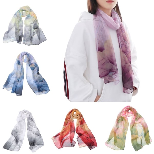 Chiffonskjerf Langt sjal 3 3 3