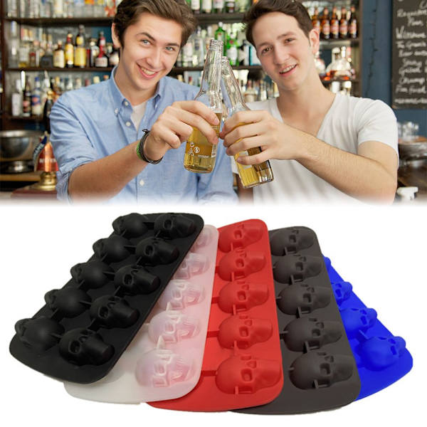 Halloween 10 Grid Skull Ice Tray Form Form blå