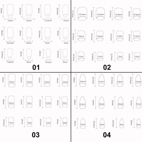 2 æsker 24 stk/æske Fake Nails Press On Nail Tips 2 BOXS-04 2 2 boxs-04