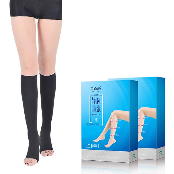 Åreknuder Sokker Kompressionsstrømper SORT XL BLACK XL