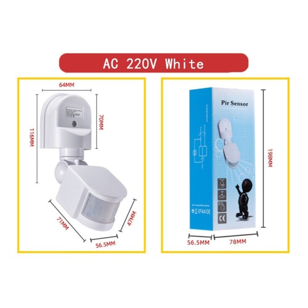 Rörelsesensor Infraröd PIR VIT White