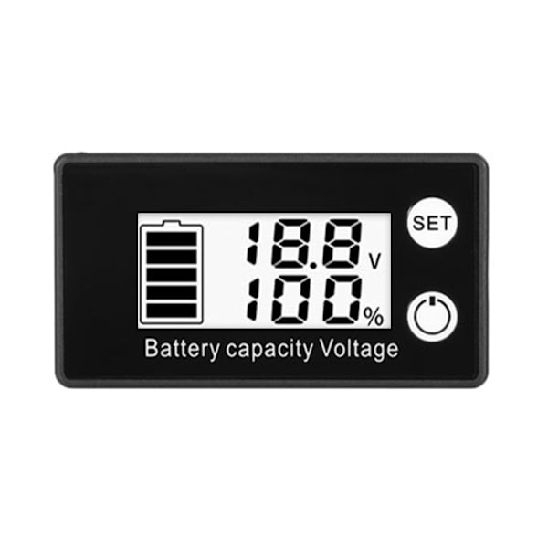 Batterikapacitetsindikator Spänningsmätare VIT White