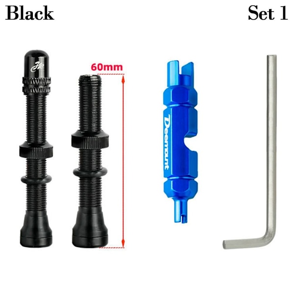 2stk For SchraderA/V-ventiler Amerikansk ventil SVART 60MMSETT 1 SETT 1 Black 60mmSet 1-Set 1