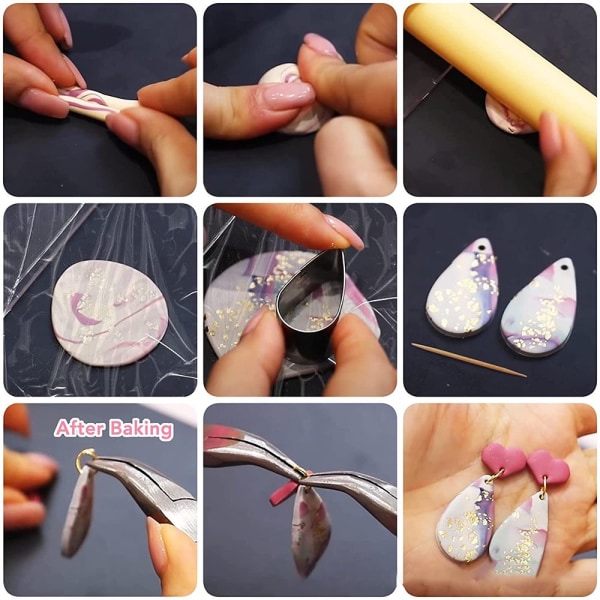 118st Polymer Clay Cutters Örhängen Cutters LILA purple