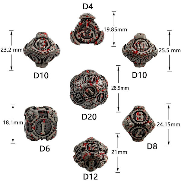 7 kpl metallinoppaan set , PUNAINEN red