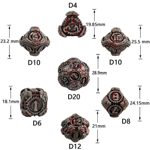 7ST Metalltärningsset Set SILVER silver