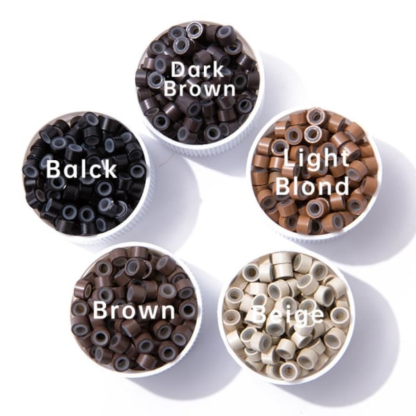 500 STK Hårperler Micro Links Ringe BRUN Brown