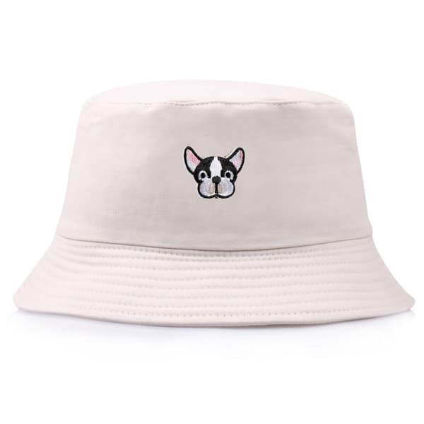 Bucket Hat Dog Brodeerattu HARMAA grey