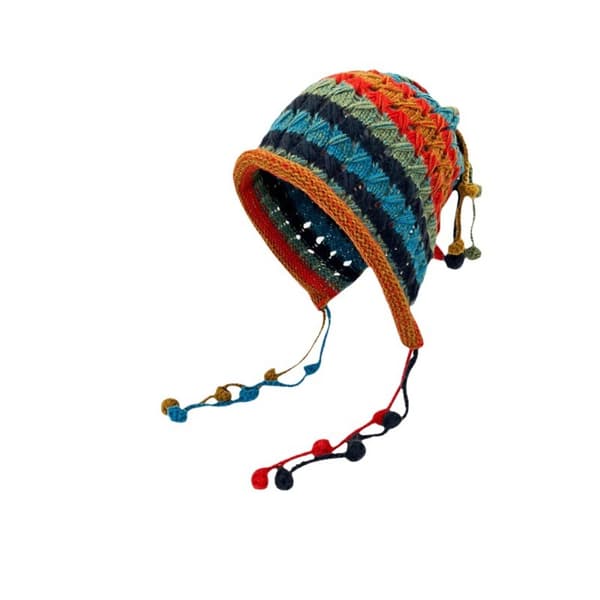 Plysch mössa Stickning Cap BLÅ Blue