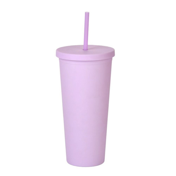 Kaksikerroksinen Skinny Tumbler muovinen Forsted-vesipullo LIGHT Light Purple