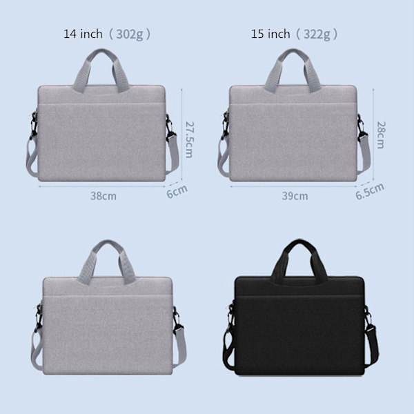 14 15 tums handväska case för bärbar dator GRÅ 15 tum Grey 15 inch