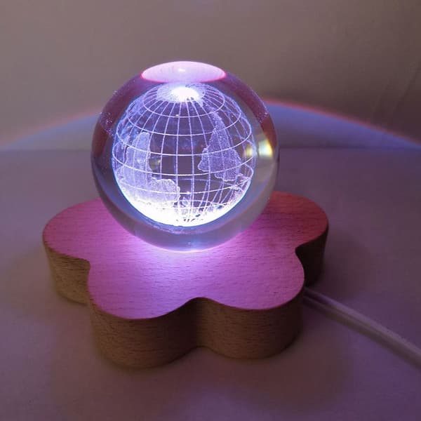 LED Light Dispaly Base Krystalkugleholder 7 FARVE LIGHTA A 7 Color LightA