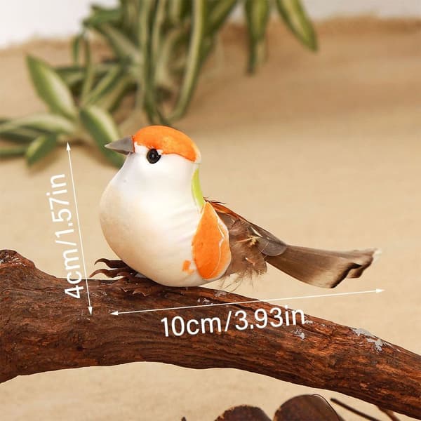 6 STK Artificial Bird Model Naturtro Pearl Bird 2-CLIPS 2-CLIPS 2-clips