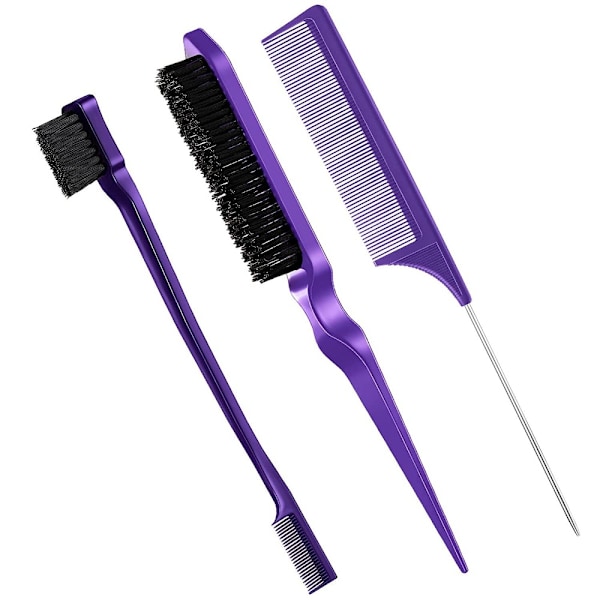 3 kpl Slick Brush Set Harjainen hiusharja KELTAINEN yellow