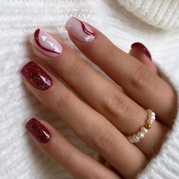 24 stk False Nails Short Square W357 W357 W357