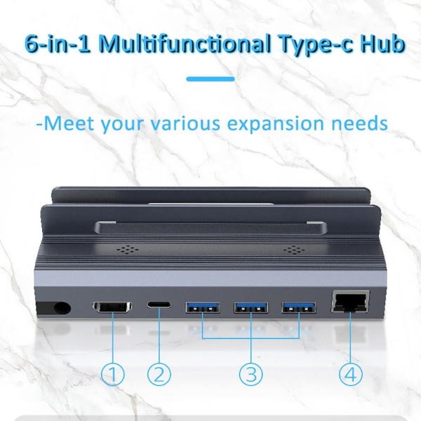 USB C HUB-dokkingstasjon for Steam Deck