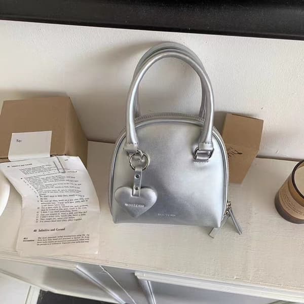 Mini Shell Crossbody Bag Underarm Bag SØLV silver