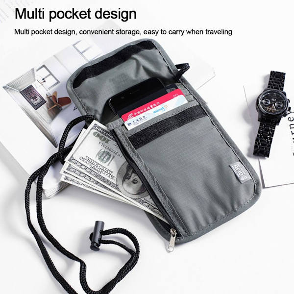 RFID pas ID taske Dokumentpose SORT black