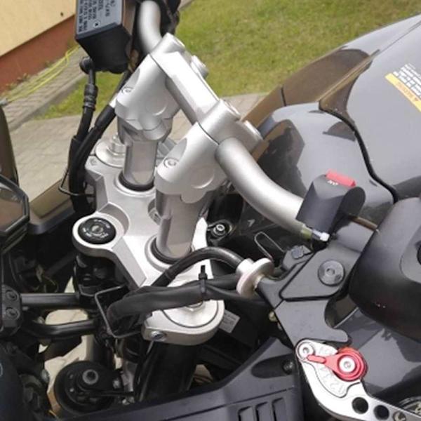 Motorcykel Styrhöjare Styrstångshöjare SILVER silver