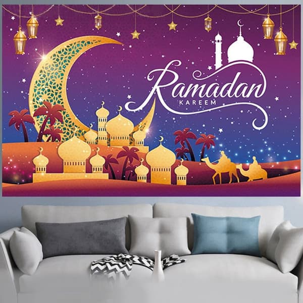 Eid Bakgrunn Bakteppe Banner Ramadan Dekorasjon 07 07