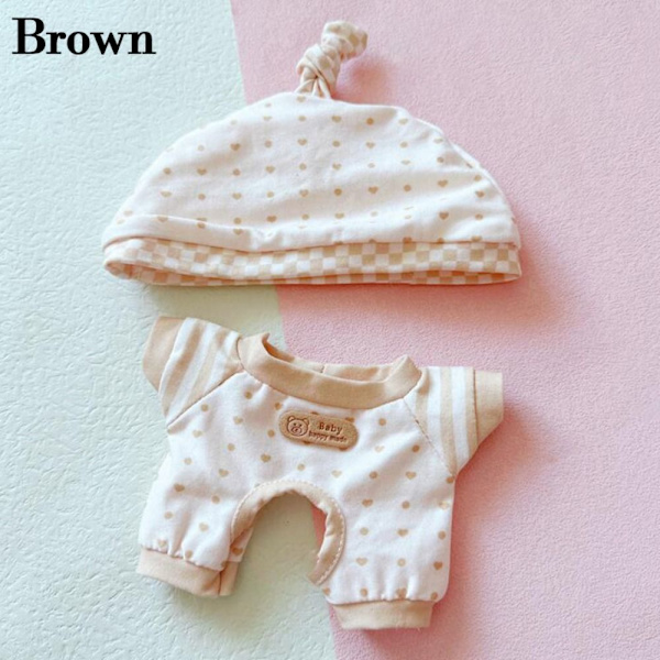 Nya Söta Kläder 20cm Doll Pyjamas BRUN Brown