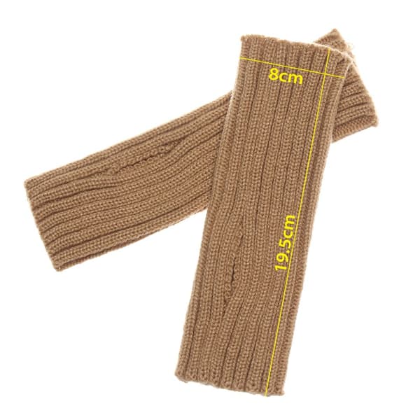 Långstickade handskar Fingerless vantar Armvärmare VIT white