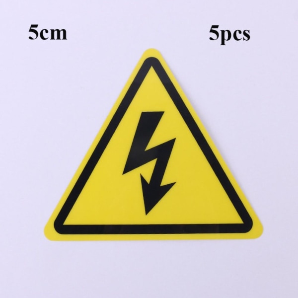 5 stk Advarselsklistremerker selvklebende etiketter 5CM 5cm