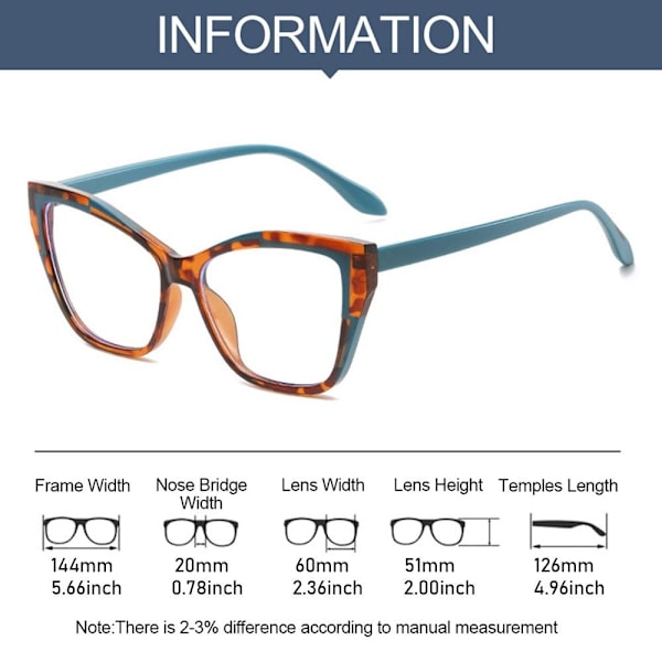 Anti-Blue Light Glasses Square Glasögon BLÅ Blue