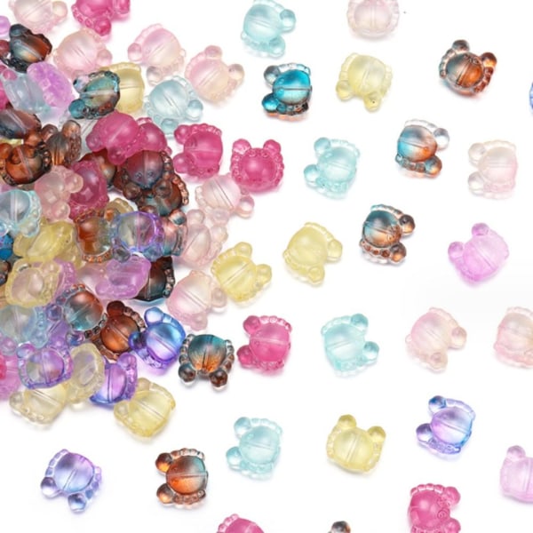 100st färgglada transparenta pärlor glaspärlor krabbapärlor