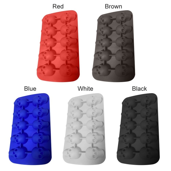 Halloween 10 Grid Skull Ice Tray Form Form svart