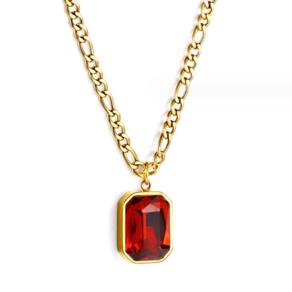 Kristalliriipus kaulakoru Retro kaulakoru GOLD&PUNAINEN gold&red