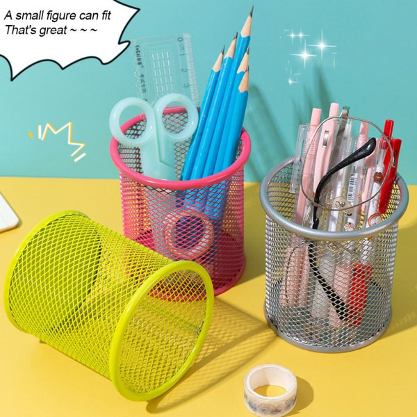 Mesh Pen Pot Penneholder SORT FIRKANTIG FIRKANT Black Square-Square