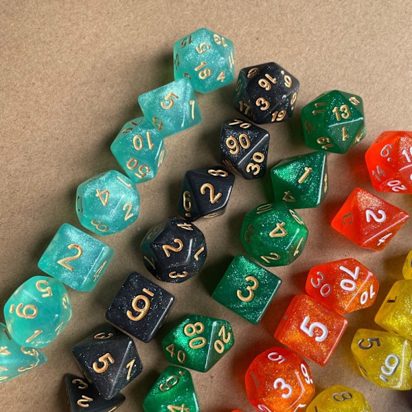 7 st/set DND tärningar Polyhedral tärningar 06 06 06