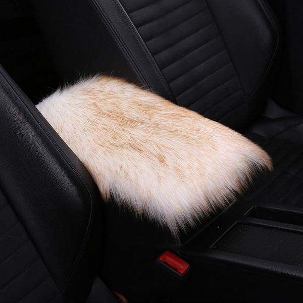 Plysch bilarmstödsdyna cover BEIGE Beige