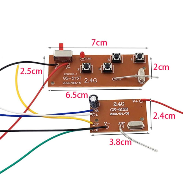 2 par RC kontrollkort RC sändarkort fjärrkontroll