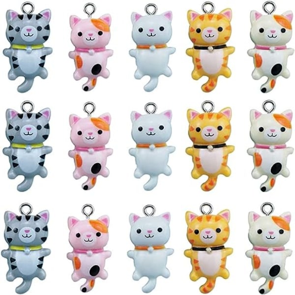 Söt Resin Cat Pendant DIY Craft Charms Pendant