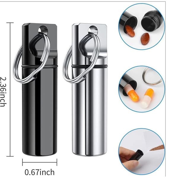 5stk Pilleboks Etui Kapsel Organizer SØLV silver