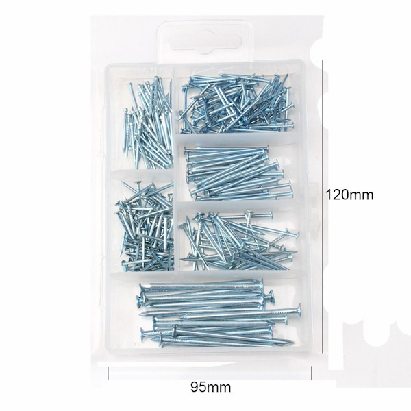 280stk Spiker Sortiment Flat Head Nails Vegg Tacks Pins