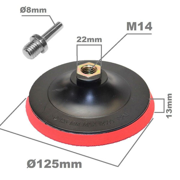 Slipplatta Slipskiva 125MM MED SKAFT 125MM MED SKAFT 125mm with shank