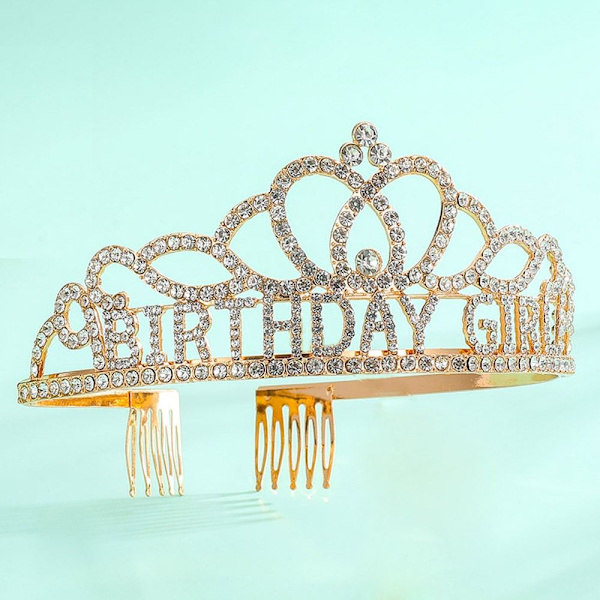 Fødselsdagskrone Tiara Krystal Rhinestone Krone MULTICOLOR Multicolor