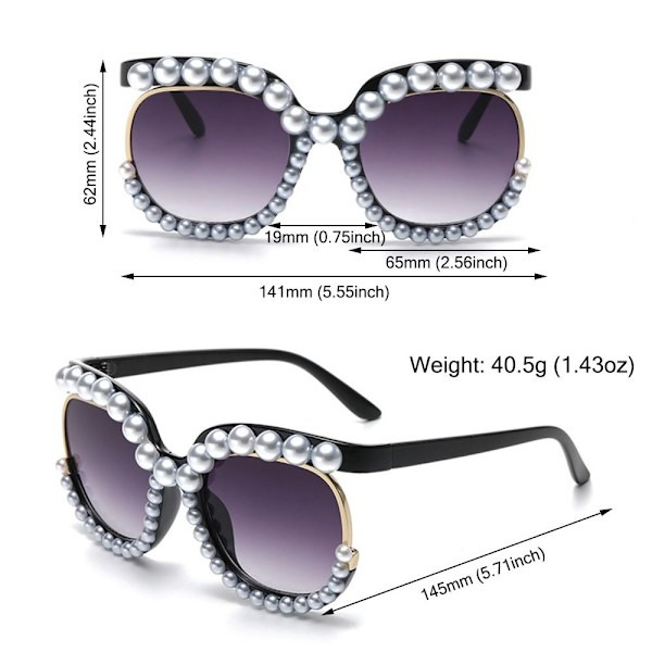 Pearl Sunglassesf eller Women's Party Briller GRØN-GRÅ Green-Gray