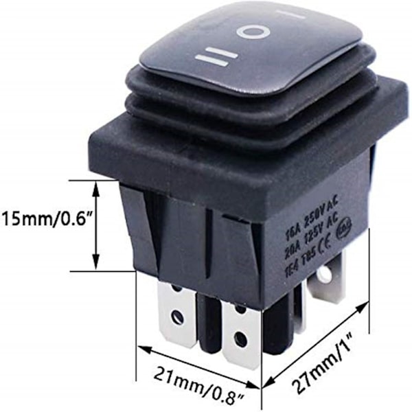 2st vippströmbrytare Vattentät 16A 250V 20A 125V AC