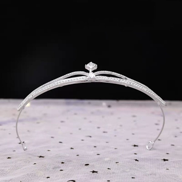 Bridal Tiara Crown Crystal Hårband SILVER silver