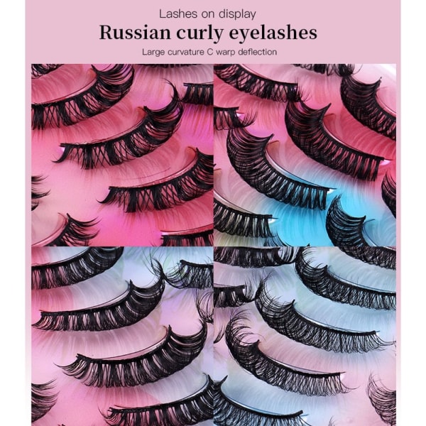 20 par russiske krøllede øjenvipper falske øjenvipper B B