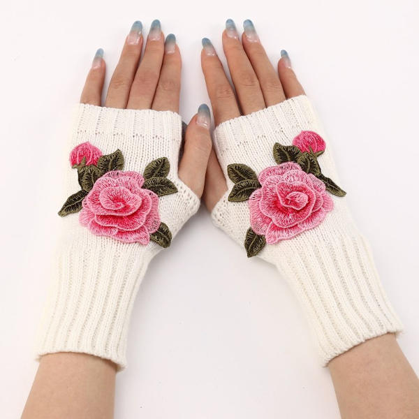 Håndleddshansker Fingerløse hansker HVIT&ROSA HVIT&ROSA white&pink
