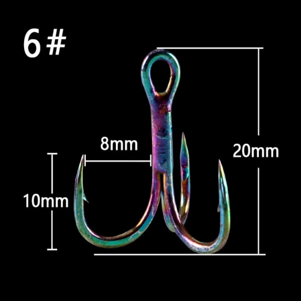2stk fiskekroker Trippel ankerkrok 6 6 6