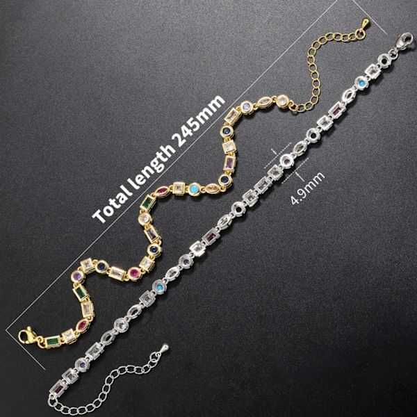 Makeisuuhaara Kuutiosirkonilla Kulta Rannekoru 245MM Kulta Gold Bracelet245mm