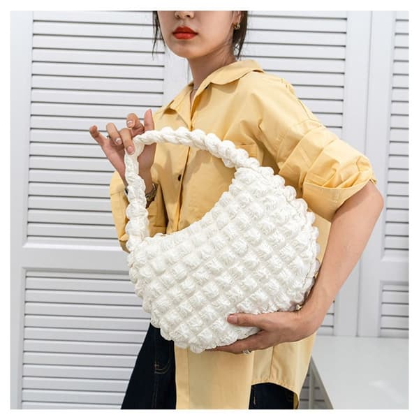 Axelväska Puffy Handväska VIT White