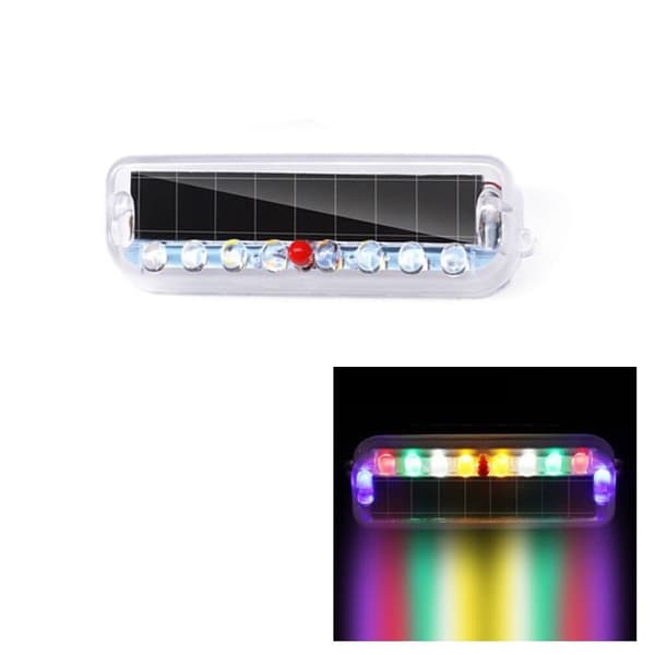 Solar Car Anti-tailgating Blinker Light Advarsel LED-lys Multicolor